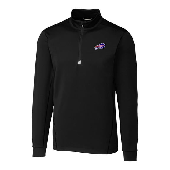 Men's Cutter & Buck Black Buffalo Bills Big & Tall Traverse Quarter-Zip Pullover Jacket