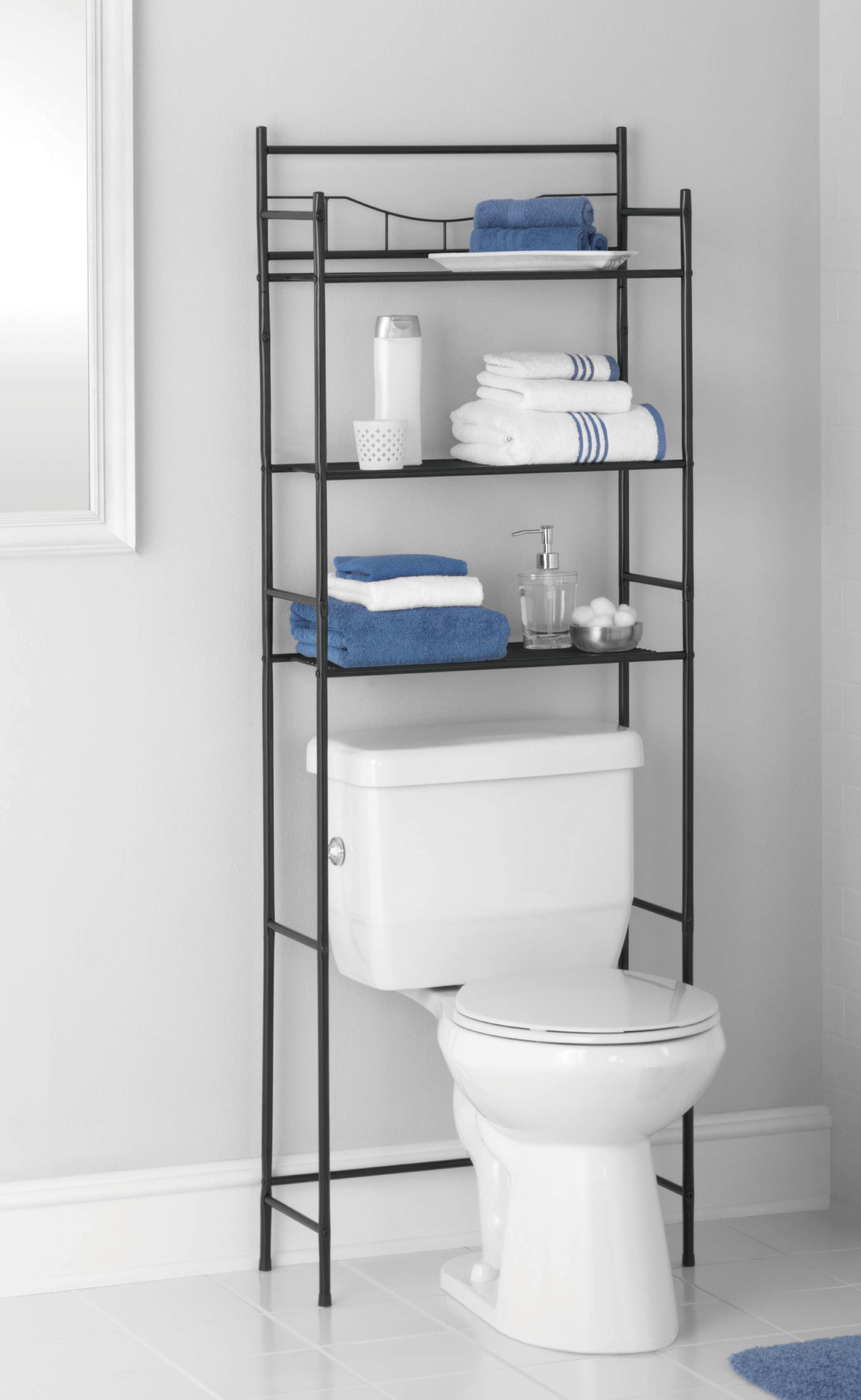 Mainstays 3-Shelf Bathroom over the Toilet Space Saver with Liner, Oil Rubbed Bronze for Adults - image 2 of 7