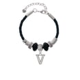 thumbnail image 2 of Delight Jewelry Silvertone Crystal Initial - V - Godmother Celtic Knot Leather Bead Bracelet, 7"+2" Extender, 2 of 4