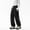 Black, variant on Women Cargo Pants Wide Leg Pants Elastic Waisted Drawstring Parachute Hiking Pants with Zipper Pockets Baggy Pants for Outdoor Travel