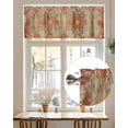 thumbnail image 4 of Orange Blue Boho Floral Kitchen Valances for Windows Medieval Vintage Texture Valance Curtains&nbsp; for Kitchen /Living Room/Bedroom/ Bathroom Decor, 42"x12 " ,Rod Pocket 1 Panel,, 4 of 7
