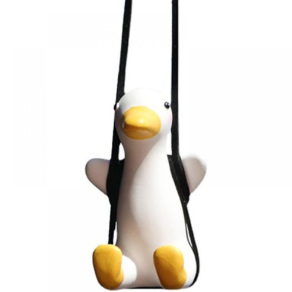 Super Cute Swinging Duck Car Mirror Hanging Ornament Car Interior Accessories (Duck)