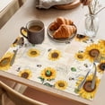thumbnail image 3 of Sunflowers Floral Placemats Set of 4, Yellow Flower Bee Retro Letter Country Style Non-Slip Place Mats Washable Table Mats for Kitchen Dining Table Decorations Indoor/Outdoor, 3 of 9