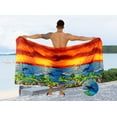 thumbnail image 2 of HAPPY BAY Men's Pareo Swim Trunk Holiday Sarong Long Beach Wrap One Size Tangerine, Beach Summer Vacation Party, 2 of 3