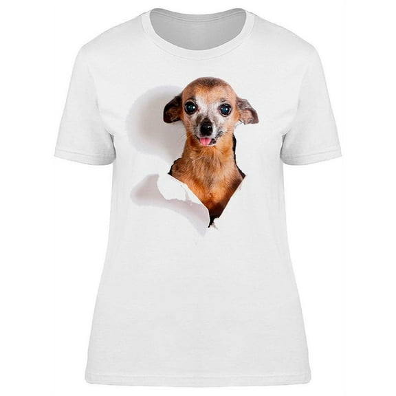 Cute Dog With Tongue Out T-Shirt Women -Image by Shutterstock, Female XX-Large