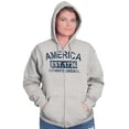 thumbnail image 3 of America Est 1776 Distressed Patriotic Unisex Fleece Graphic Zip Up Hoodie Brisco Brands 5X, 3 of 6