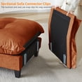 thumbnail image 4 of 77" Modern Sofa Modular Sectional Cloud Couch with 2 Ottomans, 2-Seat Chenille Deep Seat Sofa with Comfy Lattice Decored Seat Cushion, Sleeper Sofa Bed for Living Room, Bedroom and Apartment (Orange), 4 of 11