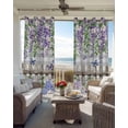 thumbnail image 6 of Spring Purple Flowers Blackout Curtains for Bedroom Living Room Darkening Curtains 63 Inches Long Farmhouse Leaves Fences Gray Plaid Window Curtain 2 Panels Set Window Treatment Drapes 42"x63", 6 of 9