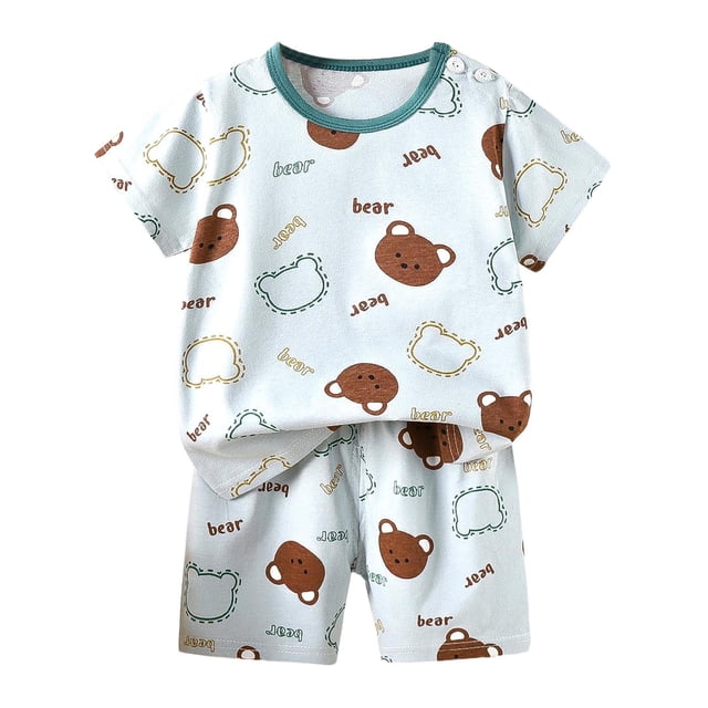 Ensemble pour Petit Garçon Ensemble Dessin Animé T-Shirt à Manches Courtes Ensembles Courts Col Ras du Cou Garçons d'Été Ensemble pour Bébé Garçon 5-6 Ans Tenue Garçon