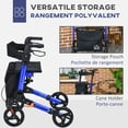 thumbnail image 4 of Déambulateur pour Aînés avec Siège, Dossier, Porte-Canne, Marchette Roulante Pliante en Aluminium avec Poignée Réglable, Sac, Bleu, 4 of 6