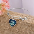 thumbnail image 4 of Girls Are Strong Luxury Bangle - Heart Bangle Bracelet - Silver/Gold color, Personalized Engraving Option, 4 of 5