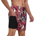 thumbnail image 2 of Balery Rooster Head Mens Swim Trunks Swim Shorts for Men Quick Dry Inseam Beach Shorts with Compression Liner Pocket-Large, 2 of 9