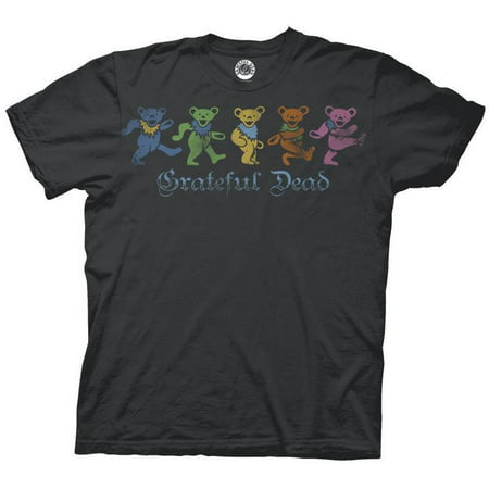 Ripple Junction Grateful Dead Adult Unisex Dancing Bears Gothic Text Crew T-Shirt