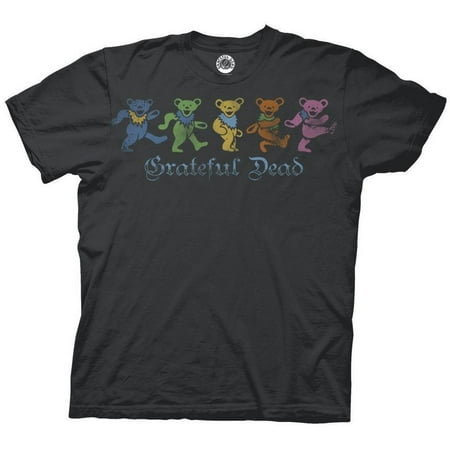 Grateful Bear - Ripple Junction Grateful Dead Adult Unisex Dancing Bears Gothic Text Crew T-Shirt
