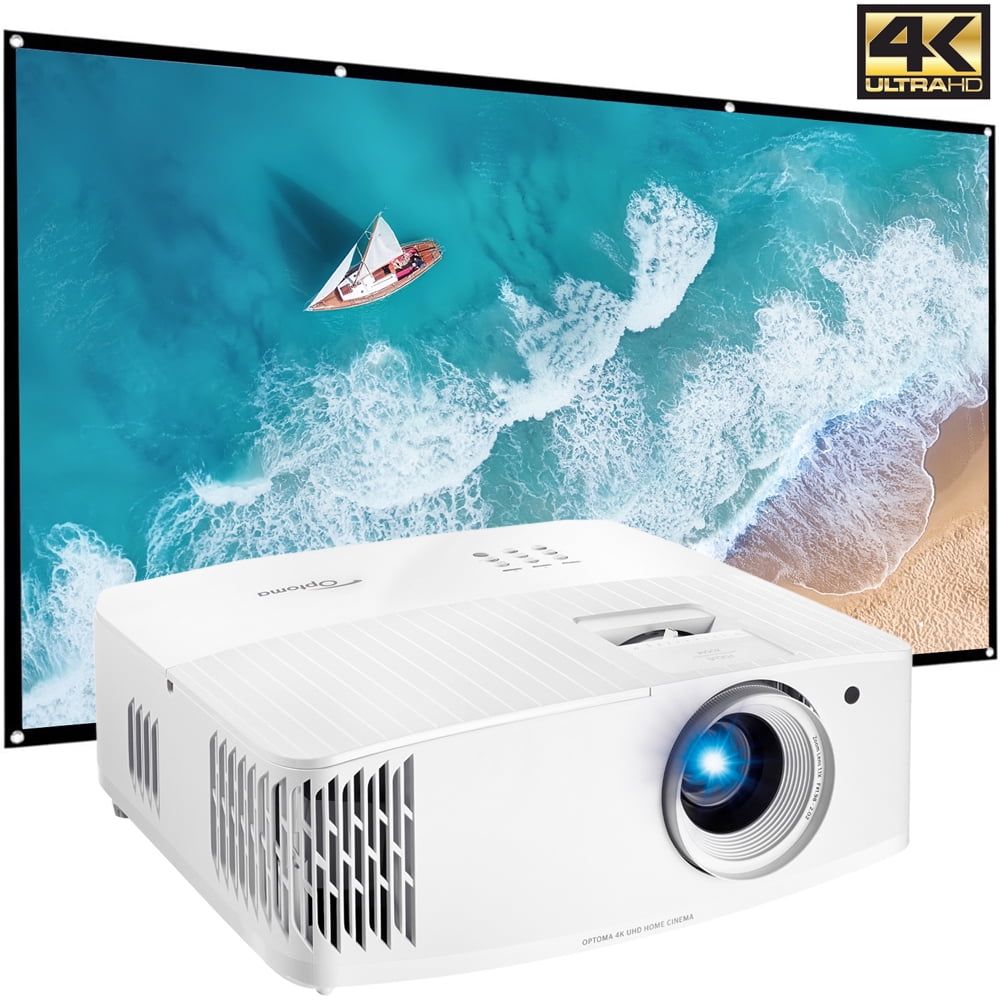 Optoma 4K UHD Home Theater & Gaming Projector UHD30 (Renewed) Bundle with Minolta 120Inch Home