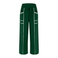 thumbnail image 4 of XFLWAM Womens Barrel Sweatpants Baggy Wide Leg Fall Palazzo Pants Casual Loose Drawstring High Waisted Lounge Trousers with Pockets Green S, 4 of 8