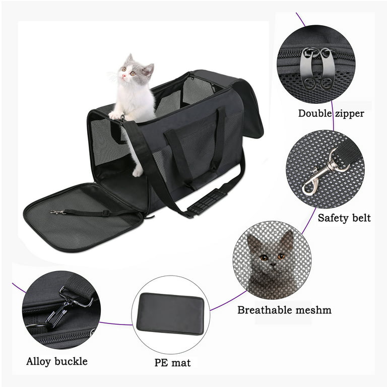 Pet Carriers Airline Approved Dog Carrier Soft Sided Collapsible Pet Travel Carrier for Small Medium Puppy and Cats, Size: 17.7L x 11.8W x 11.8H