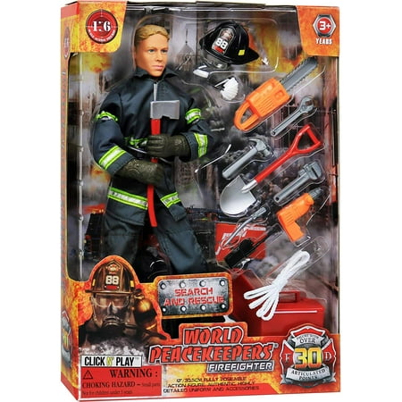 Click N' Play Search And Rescue Firefighter Action Figure Set, 13 Pieces