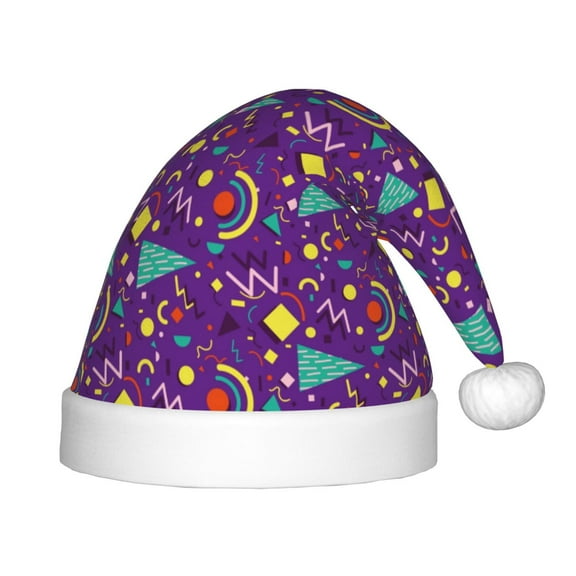 Naloa Retro 80s Style Santa Hat for Kids Baby Christmas Hats,Girls Boys Toddler Plush Xmas Holiday Hat,Luxury Santa Claus Hat