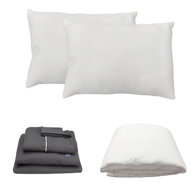 Juego de Sábanas Matrimonial Royal Gris Oxford + Protector de Colchón + 2 Almohadas Frosty