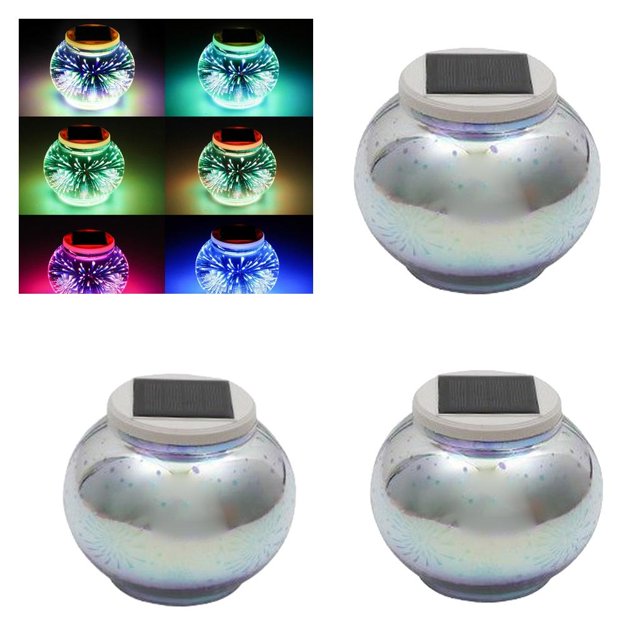 Lámparas LED de de cristal de de mosaico de cambio de color de 3 piezas para jardín Sharpla Luz cambiante de color nueva caliente