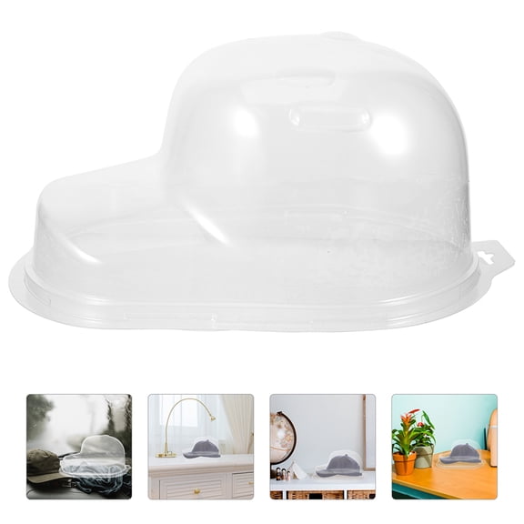 ELAYARD Set of 3 Clear Plastic Baseball Cap Storage Boxes with Hat Display Holders for Easy Organization and Portable Use