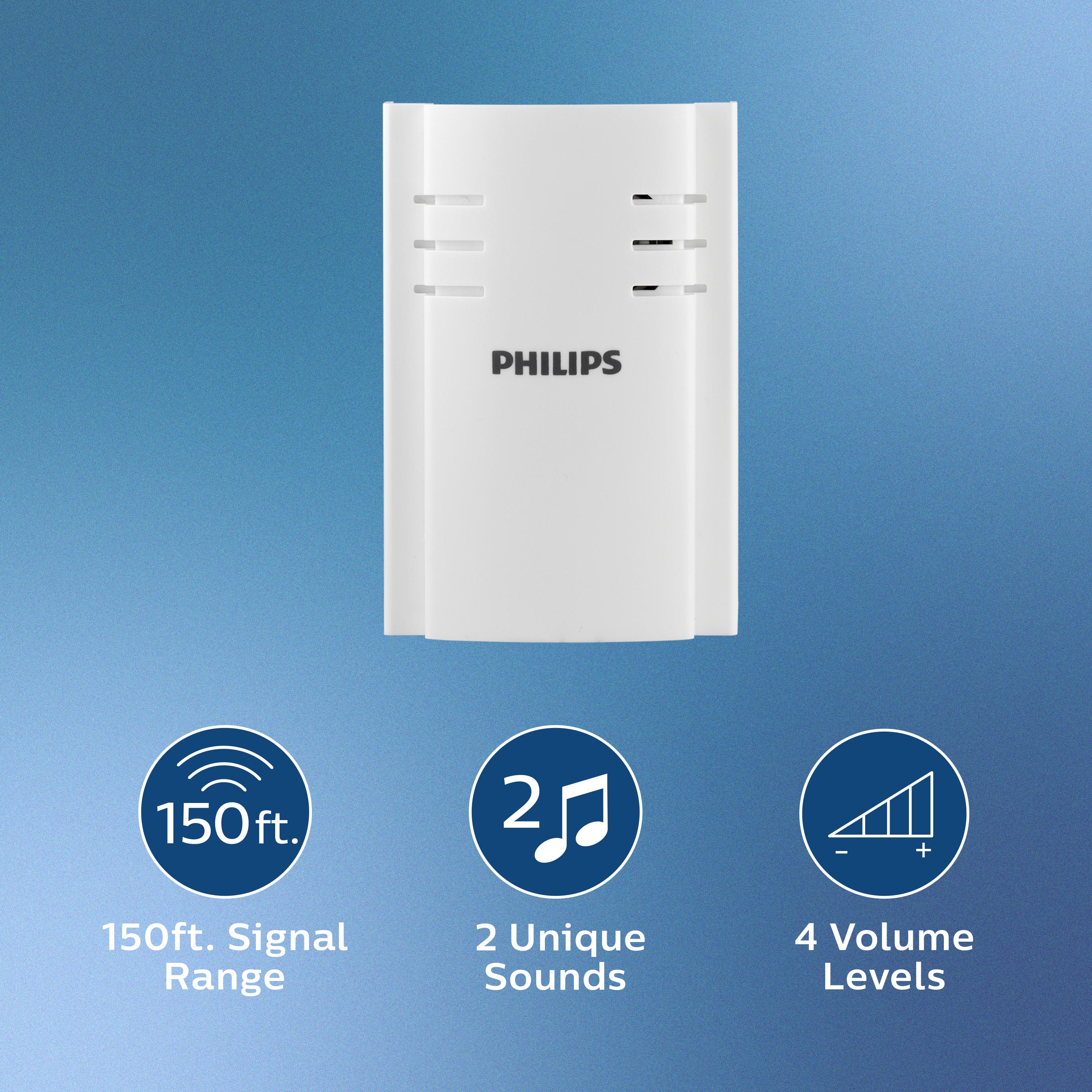 Philips Plug-in 2-Melody Doorbell Kit, White, DES2120W/27 - image 5 of 9