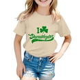 thumbnail image 4 of Ruyang Toddler Girls Cotton Summer T-Shirts Cute Shamrock Printed St Patricks Day Shirt Teens Kids Short Sleeve Crewneck Tees Tops, 4 of 7