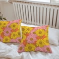 thumbnail image 5 of Chrysanthemum Outdoor Pillow Covers Pack of 2 Yellow Pink Orange Flowers Hand Drawn Lines Waterproof Throw Pillow Covers Decorative Cushion Cases for Patio Garden Tent Balcony Couch 20x20 inch, 5 of 8