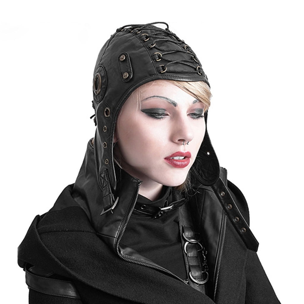 lanema Steampunk Hat With Goggles Men Steampunk Earflap Hat Bomber Hat TrapperHat