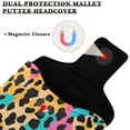 thumbnail image 3 of Haosy Soft Color Leopard Print Golf Mallet Putter Cover Strong Magnetic Leather Golf Club Headcover Closure, 3 of 7
