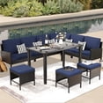 thumbnail image 3 of Patio Furniture Sets Small space patio furniture 7-piece outdoor furniture set, backyard furniture set, waterproof seat cushion, glass table, space saving, suitable for backyard, terrace or garden,Da, 3 of 10