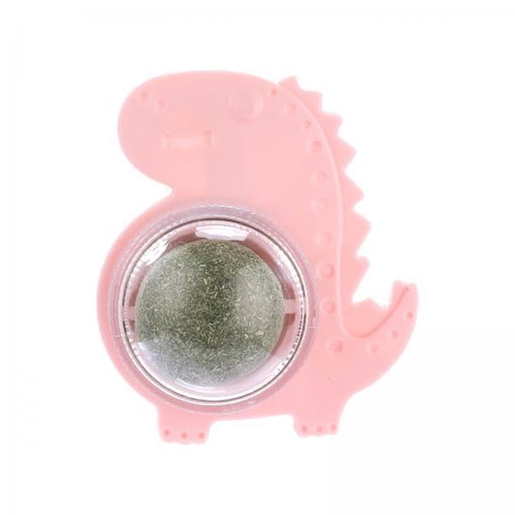 5 Bolas De Hierba Gatera Naturales Extraíbles Y Saludables Giratorias Para Jugar A Moler Y Lamer, Color Rosa