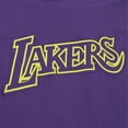 thumbnail image 4 of Men's Mitchell & Ness Purple Los Angeles Lakers Hardwood Classics Neon Nights Premium T-Shirt, 4 of 5