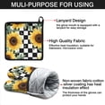 thumbnail image 7 of Sunflowers Bees Checkered Kitchen Oven Mitt and Pot Holder Sets 2 Pcs for Baking, Cooking and Grilling, Heat Resistant Up To 392 °F, 7 of 7