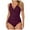 Dark Purple, variant on CAICJ98 Swimsuits for Women One Piece V Neck Ruched Bathing Suit Double Straps Crisscross Back Floral Print Swimwear Red,M