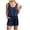 Dark Blue, variant on Aayomet Bodysuit For Women Jumpsuit Neck Solid Women Fashion Color Jumpsuit Casual Pocket Sleeveless Round Belted Women's,Army Green S