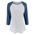 thumbnail image 3 of T-Shirts Tendance pour Femmes Hauts Décontractés pour Usage Quotidien Design Color Block Élégant pour Printemps et Automne Blouses Polyvalentes Col Rond Manches 3/4 Hauts de Travail Décontractés pour Femmes Chemises de Compression Femmes Longues, 3 of 3