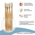 thumbnail image 4 of Bamboo Toothbrush Medium Bristle 4-Pack | Eco Friendly Wooden Toothbrushes Medium Bamboo Toothbrushes for Adults | Compostable Biodegradable & Natural Wood Toothbrush Set - BlauKe, 4 of 11