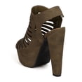 thumbnail image 3 of Speed Limit 98 FD22 Women Leatherette Peep Toe Caged Platform Chunky Heel Sandal, 3 of 5