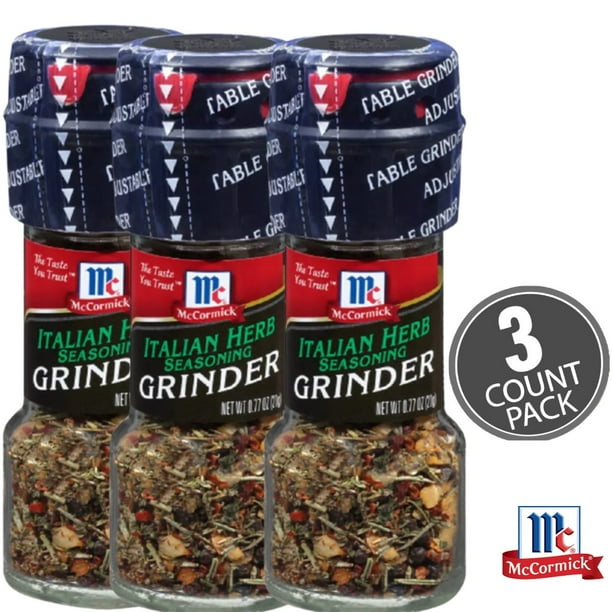 McCormick Italian Herb Seasoning Grinder .77oz pack of 3