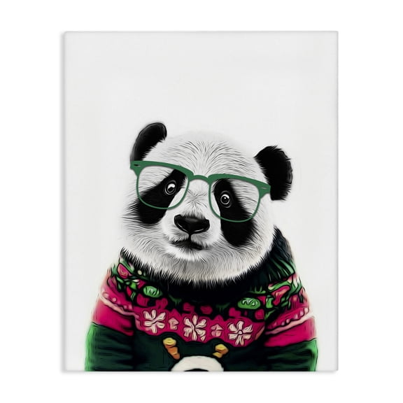 Stupell Industries Contemporary Panda in Holiday Sweater Canvas Art, 16 x 20, by Annalisa Latella