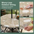 thumbnail image 5 of Round Outdoor Tablecloth with Umbrella Hole and Zipper, Beige Wildflowers Tablecloth with Elastic Waterproof, Farmhouse Floral Botanical Leaves Patio Table Covers for 36" - 44" Picnic Pool Tables, 5 of 9