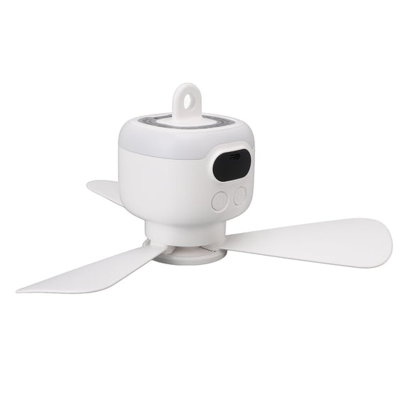 Fan Small Ceiling Fan with Light ABS Quiet Rechargeable Portable Hanging Fan Light with Remote Control for Bedroom Outdoor Camping