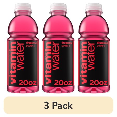 (3 pack) vitaminwater Power-C Dragonfruit Flavored Water Beverage Bottle, 20 fl oz