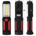 thumbnail image 2 of Luz de trabajo LED recargable con linterna LED magnética, lámpara de inspección COB inalámbrica, batería de 2200 mAh, para exteriores, camping, taller, emergencia, garaje (roja), 2 of 5