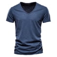 thumbnail image 2 of Razzly Men's V Neck T Shirts Casual Comfortable Stretchy Loose Fit Summer Tee for Daily Wear Tops Stylish Active Wear for Men(Navy,2XL), 2 of 6