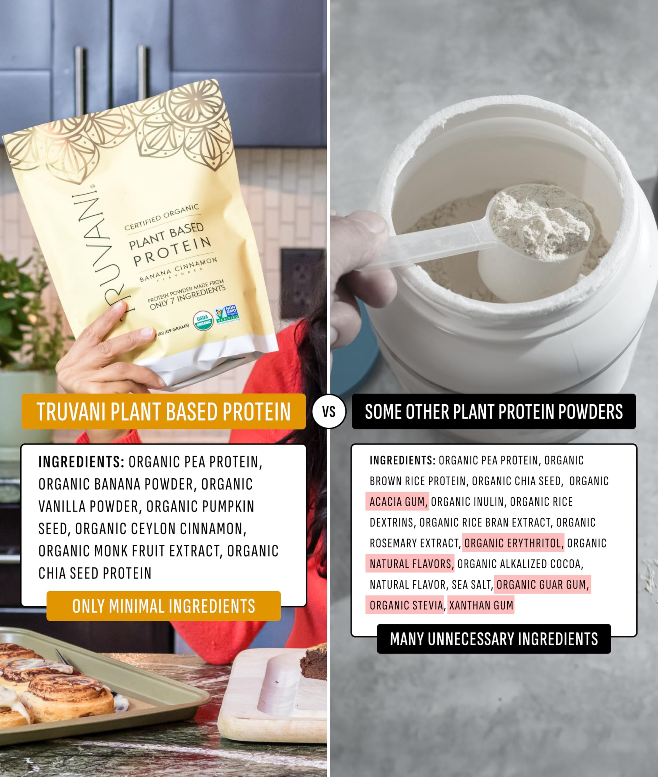 (Price/Each)Truvani - Protein Powder Ban Cinnamon - 1 Each-22.19 OZ