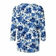 thumbnail image 4 of Jsaierl Tops for Women 3/4 Sleeve Casual Crew Neck Shirts Trendy Print Petite Blouses Flowy Dressy Tunic Top S-5XL, 4 of 5