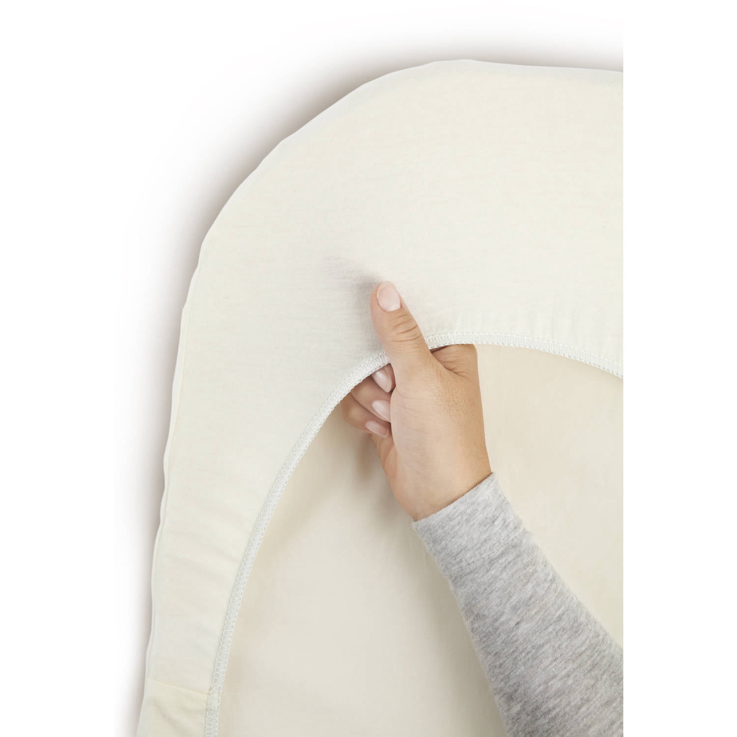 BabyBjorn Fitted Sheet for Cradle, Organic, Cotton, White, 1 Piece